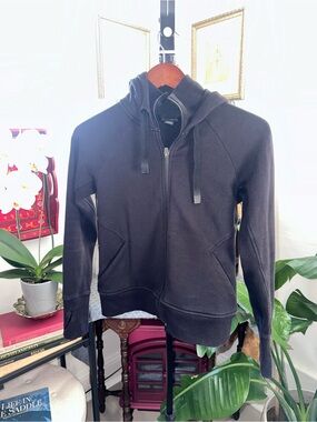 Athleta Black Full-Zip Hooded Jacket